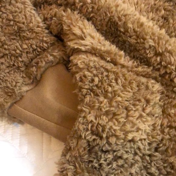 Fashion Nova Women’s Sherpa Open front Coat jacket Caramel in colorSize M/L Warm - Picture 15 of 16